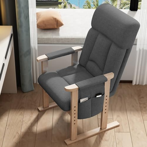 Comoda poltrona lounge con braccioli, telaio in acciaio imbottito, tasche laterali, perfetta per soggiorno, camera da letto, dormitorio, arredamento elegante e funzionale
