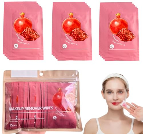 15 Count Face Makeup Remover Wipes,Individually Wrapped Makeup Wipes Bulk Face Cleansing Wipes,Individual Wet Wipes,Travel Towelette Makeup Remover Cloth for Face Cleansing Skin Care Remove Makeup