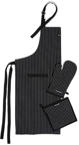 Encasa XO Kitchen Apron, Heat Resistant Oven Gloves, Potholder
