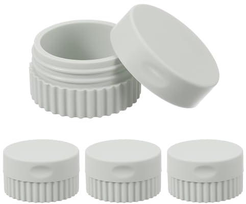 QUARKZMAN 4 toalettreseburkar, 0,68 oz 20 ml små silikonburkar med lock för kosmetiska krämer för kropp och ansikte, grå