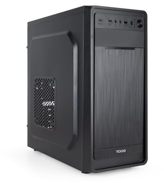 TOOQ TQC-5701-SP - Caja Semitorre ATX/MicroATX/Mini-ITX, 1xUSB 3.0, 1xUSB 2.0, 1xUSB-C, Audio HD y Fuente de Alimentación ATX 500W, Negra