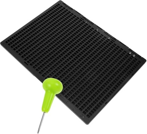 Baluue Tavoletta Braille con Punteruolo in Plastica con 27 Righe e 30 Caselle Kit Braille per Non Vedenti, Accessori per Disabili per Festa Scuola Decor