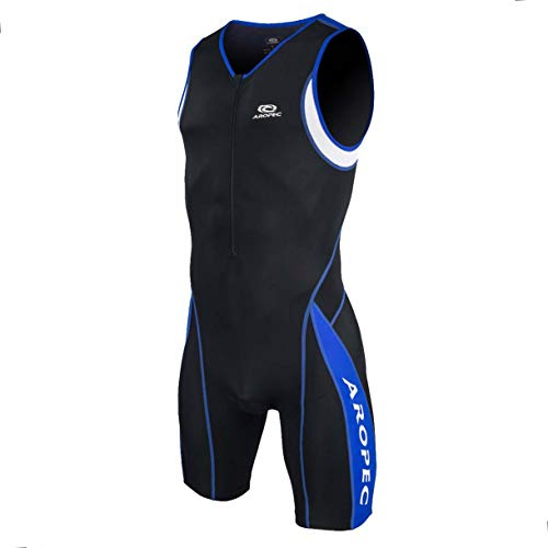 Aropec SS-3T-104 M – Traje para triatlón Traje de Lycra, Hombre, Triathlon Panther Lycra, Negro/Azul/Blanco