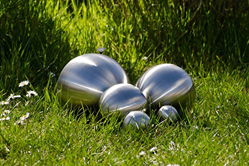 Köhko Boule décorative Bille en Acier Inoxydable Mat 3-58 cm Balle Flottante pour Jardin ou étang ø 24 cm