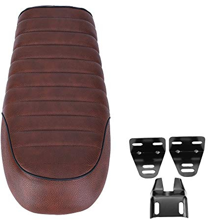 Silla de asiento de carreras de café retro de cuero modificado para requisitos particulares de la PU de la motocicleta(C)