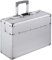 tectake 401232 XL Pilotenkoffer, Zwei Zahlenkombinationsschlösser, mit Rollen, Totalmaße 55x49x22cm, Silber
