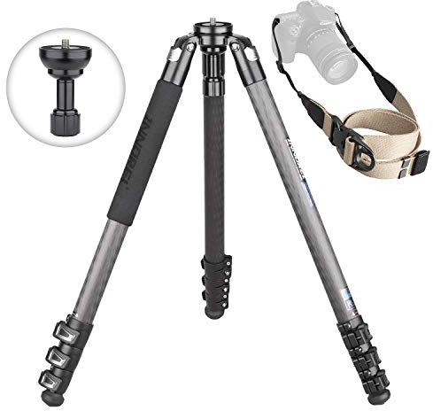 ST324CF Treppiede in fibra di carbonio, treppiede per fotocamera con blocco a leva, tubo massimo 32 mm, carico massimo 30 kg, con adattatore per ciotola da 58 mm/borsa fotografica/tracolla