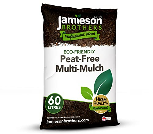 Jamieson Brothers Peat Free Multi-Mulch 60L Bag - Garden Mulch Natural Eco Friendly Peat Free - Ideal For Beds, Borders, Raised Beds, Weed Suppression & Improving Soil Structure