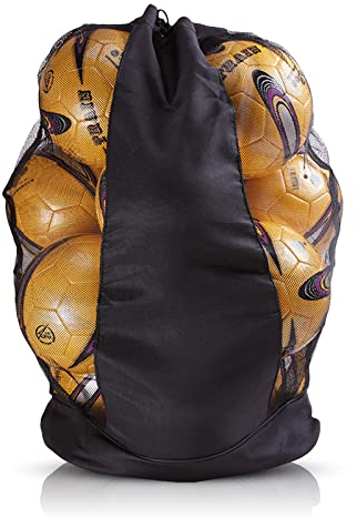 SacJkt Ballnetz, Ballsack, große Netz-Balltasche mit Kordelzug und Werstellbaren Schultergurten, wasserdichte Aufbewahrungstasche für Fußball, Basketball, Volleyball, 72x 50 cm