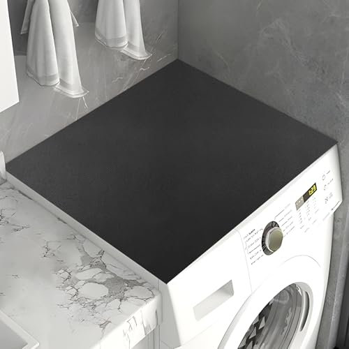 HTTYHT Tapis de Protection Antidérapant pour Dessus de Machine à Laver 60 x 60 cm Noir Imperméable Housse de Protection Dessus Machine à Laver Top Couverture pour Sèche-Linge à Tambour Universelle