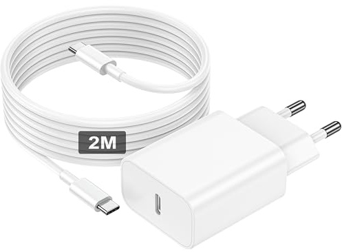 Snabb USB C-laddare med USB C 2M, 30 W snabbladdare för Phone 17 16 15 Pro Max/Pro/Air/iPad, Samsung S25 Ultra/S24/S23, typ C-snabbladdare typ C-kontakt strömadapter