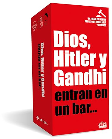 Creative Live Games Dios Hitler Gandhi Entran en un Bar | Juegos de Mesa | Debate con Humor Inteligente y Cartas para Defender Ideas Controvertidas | Set Estratégica Retórica Destinado a Fiestas