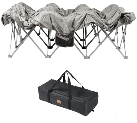 Naturehike Lit de camp pliable pour 2 personnes, cadre de lit de camping pliable pleine taille avec poche latérale et sac de transport, matelas gonflable uniquement non inclus dans la livraison