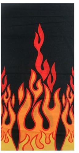 Multifunktionstuch für Damen und Herren - Tragbar als Schlauchschal, Loop, Halstuch oder Bandana - Weiches, atmungsaktives Material - Vielseitig für Outdoor, Sport und Freizeit (Fire Flames)