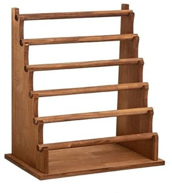 HOYINLE Multi-Tier Wooden Washi Tape & Sticker Organizer, Desktop Display Rack for Craft Storage, Jewelry Bracelets, Ribbons - Gift for Planner Enthusiasts H-6