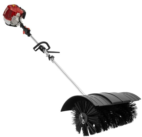 Scopa a gas, 2 tempi, motore a benzina, spazzatrice per erba, strumento di pulizia per esterni per la pulizia della neve artificiale e la rimozione dei detriti