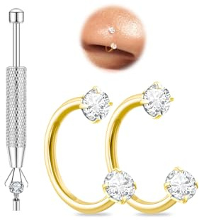 20 g 18 g hästsko näsring, guld silver dubbel ädelsten näsringar ringar för kvinnor män allergivänliga kirurgiskt rostfritt stål liten CZ helix tragus ring hästsko örhängen piercing smycken 7 mm 8 mm