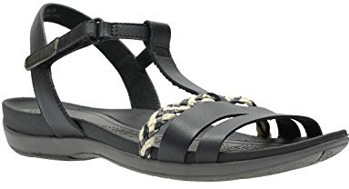 Clarks Damen Tealite Grace T-Spange Sandalen, Schwarz, 41 EU