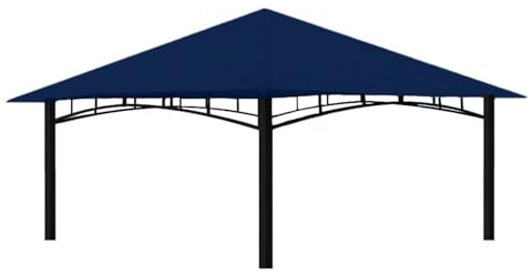 Freigarten.de Reservtak för paviljong 3 x 3 meter sand antik paviljong vattentätt material: Panama PCV Soft 370 g/m2 extra stark modell 3 (marinblå)