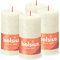 Bolsius Confezione da 4 candele rustiche a colonna color avorio - lunga durata di 60 ore - decorazione per interni - non profumate - cera vegana naturale - senza olio di palma - 13 x 7 cm