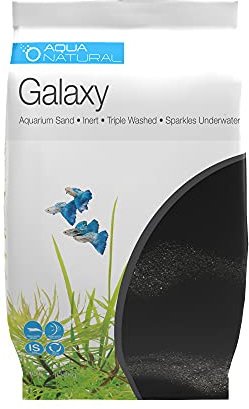 Aqua Natural Galaxy Sand 9 kg Substrat für Aquarien, Vivarien und Terrarien, Schwarz