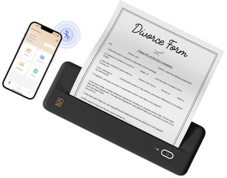 HPRT Wireless Portable Printer - Bluetooth Thermal Printer for Travel, Mobile Office, School, Home Compatible with iOS Android,Black