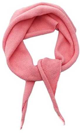 Yizelli 110x32cm Triangle Pattern Knit Scarf for Women Solid Color Autumn Winter Warm Shawl (Pink)
