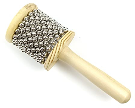LOONELO Hand-Cabasa aus Holz mit Edelstahl, Hand-Shaker, Percussion-Instrument mit Metallperlen, für Erwachsene, Bandmusik, Bildung, Klassenzimmer, Musik oder Spielen zu Hause
