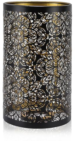 Lampenschirme aus Metall: TOATELU 12 x 12 x 20 cm Zylindrischer Runder Lampenschirm mit Blumenmuster Eisenzylinder Lampenschirm für Tischlampe und Stehlampe, Abnehmbarer Tischlampenschirm