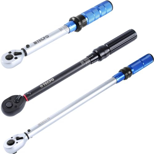 TECPO Drehmomentschlüssel 1/4 5-25Nm + 3/8 10-60Nm + 1/2 60-330 Nm Werkzeug