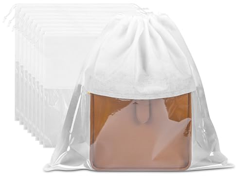 Pack of 10 Dust Cover Storage Bags Drawstring Bags for Handbags Shoulder Bags Purses Shoes Boots (19.6x19.6)