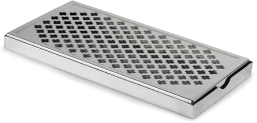 Cocktail7 Vassoio di scarico rettangolare in acciaio inox tappetino da bar 30 x 15 cm vassoio di recupero rimovibile per acqua e birra Drip Tray materiale da bar professionale