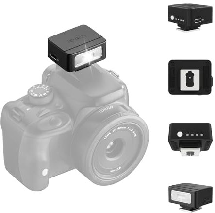 ULANZI SL01 Mini Flash d'appareil Photo, GN8 6500K Flash Speedlite pour Appareil Photo, 4 Niveaux de Puissance (1/8~1/1), Sabot Flash à Contact Unique pour appareils Photo Nikon, Sony, Fujifilm