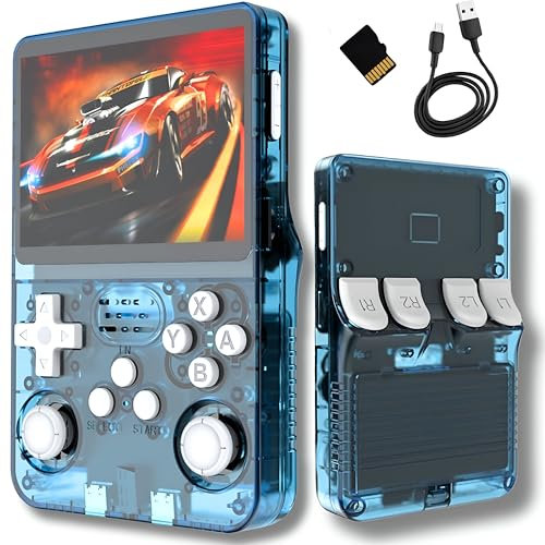 Consola Portatil Retro con 15000 Juegos - Mini Consola con Juegos de PS1, PSP, N64, NDS, SuperN, GameB, GBA, NeoG, etc. Pantall HD IPS 3.5'' 640*480 - R36S Quad Core 1,6 GHz y RAM 1GB