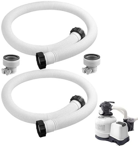 Tuyau De Piscine 38MM | 2 Pièces Tuyau Rechange Pour Filtre Piscine | De Rechange Pour Piscine 150cm | Flexible Pour Pompe De Piscine Et Aspirateur De Piscine, Pour Filtres À Sable
