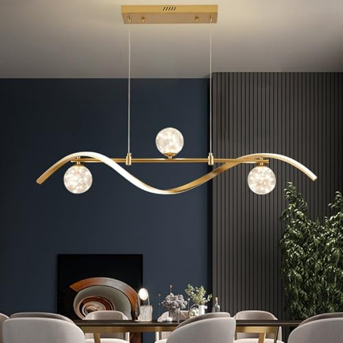 Homary Kitchen Island Lighting, Linear Pendant Light with Glass Globe Shades, Modern Dimmable LED Hanging Light for Dining Room or Bar