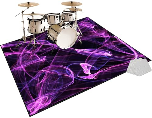Alfombra Bateria Electronica | Alfombra para Bateria Acustica | Alfombrilla de Tambor Insonorizada | Alfombras de Batería Acústico | Alfombrilla de Protección del Suelo Antideslizantes 160 x 100 cm