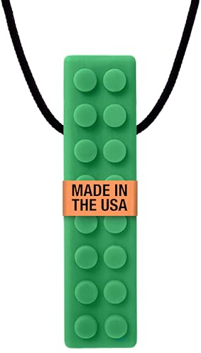 ARK Brick Stick Textured Chew Necklace, XXT, Very Firm, Forest Green | Chew for Sensory Kids and Adults, Oral Fidget for Autism, ADHD, SPD, Anxiety, Medical-Grade