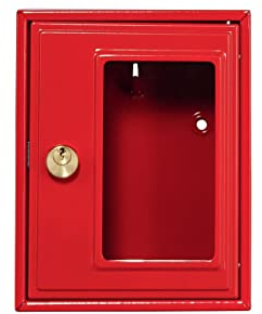 Burg-Wächter Notschlüsselbox mit Hammer, 1 Haken, Stahlblech, 6161 mit Hammer, Verkehrsrot (RAL 3020)