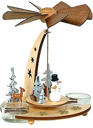 Alexander Taron Importer 085-466 - Dregeno Pyramid - Snowman in Forest - 7 H x 6.5 W x 6 D