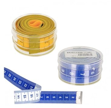 Mètre ruban bleu boîte plastique