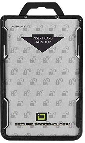 ID Stronghold - RFID Blocking Secure Badge Holder - Duolite 2 Card ID Holder - Poly Carbonate - Heavy Duty Hard Plastic ID Badge Holder - USA Molded and Assembled - FIPS 201 Approved - Black
