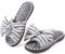 ULTRAIDEAS Chaussons Femme Nu-pieds à Bout Ouvert en Mousse à Mémoire de Forme, avec Sangle Ajustable, Semelles Caoutchouc Antidérapantes pour Intérieur et Extérieur,Gris Clair,38/39EU