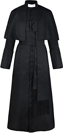 kinstell 2025 tunika kostym för män medeltida retro munk präst rock halloween cosplay kostym kappa
