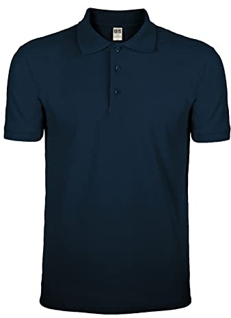 CHEMAGLIETTE! Polo Uomo Manica Corta - Maglia Abbigliamento da Lavoro, T Shirt 100% Cotone Piquet, Blu-Navy, M