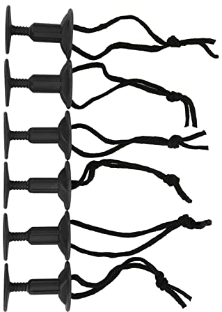 SUNGOOYUE Surfleinenstecker, 6-teiliges Surfbrettleinen-Beinseilstecker Nylon-Kunststoff-Surfleinenstecker Surfbrettzubehör (Schwarz)