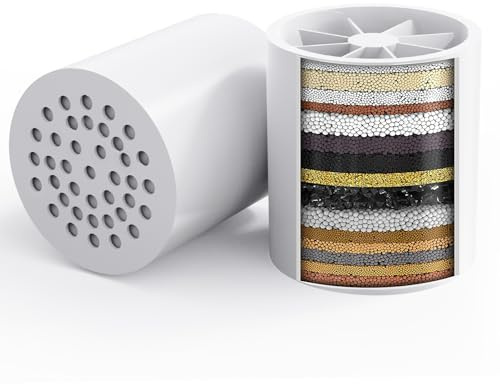 Veoryfly NEW Filtro per Doccia - Filtro Anticalcare Doccia con 2 Cartuccia di Ricambio, Filtro Acqua Doccia pour Rimuove i Metalli Pesanti di Calcare e Cloro e Altri Depositi in Acqua Dura