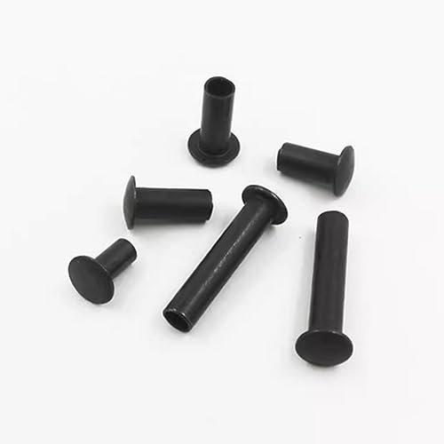 Black Steel Oval Head Semi Tubular Rivets M2.5 M3 M4 M5 M6 (M5 x 8mm,50)