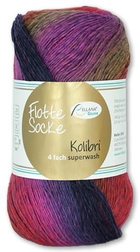 Frida's Wollhaus Rellana 6213 6213 - Calcetines de lana para calcetines, 100 g, 4 capas, 14 colores (6213, lila, naranja y azul)