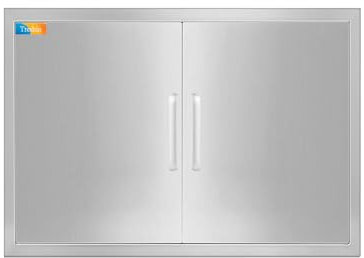 Treshin Stainless Steel Outdoor Kitchen Door, 31'' W x 24'' H, Double BBQ Access Door with Detachable Handles, Magnetic Closing System